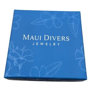 Maui Divers Jewelry Blue Floral Plumeria Empty Gift Box Square 3.75"